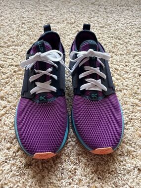 Kuru Atom Womens 8.5 M Purple Black Athletic Walking Shoes Sneakers 20562785